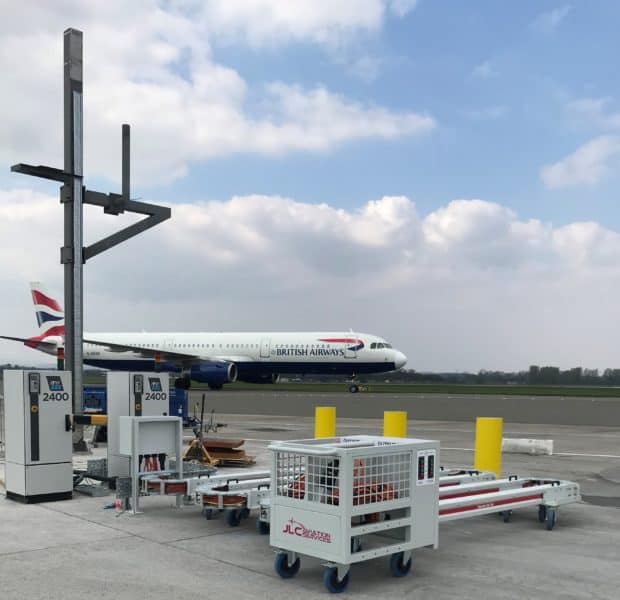ITW GSE 2400, and JLC crocs, A380 stand at Glasgow, Scotland