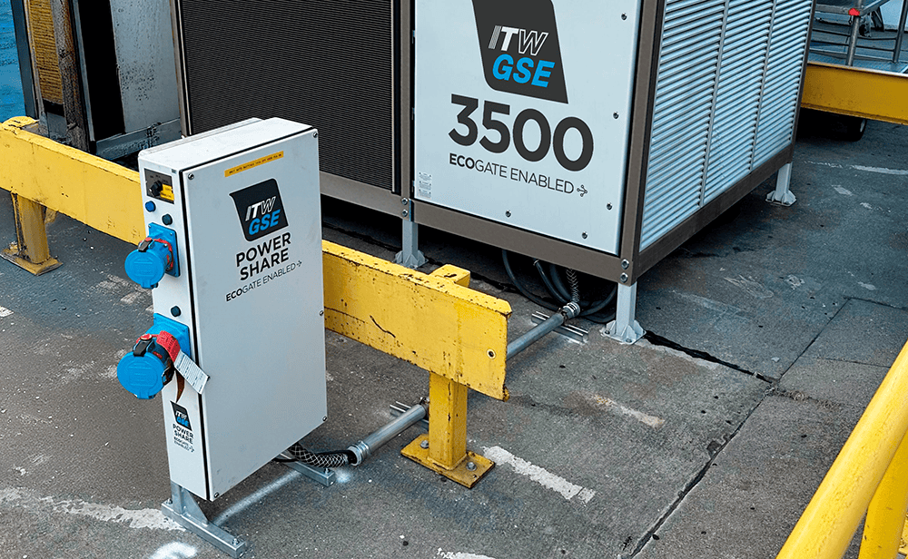 the itw gse power share next to an itw gse 3500 pca in an airport